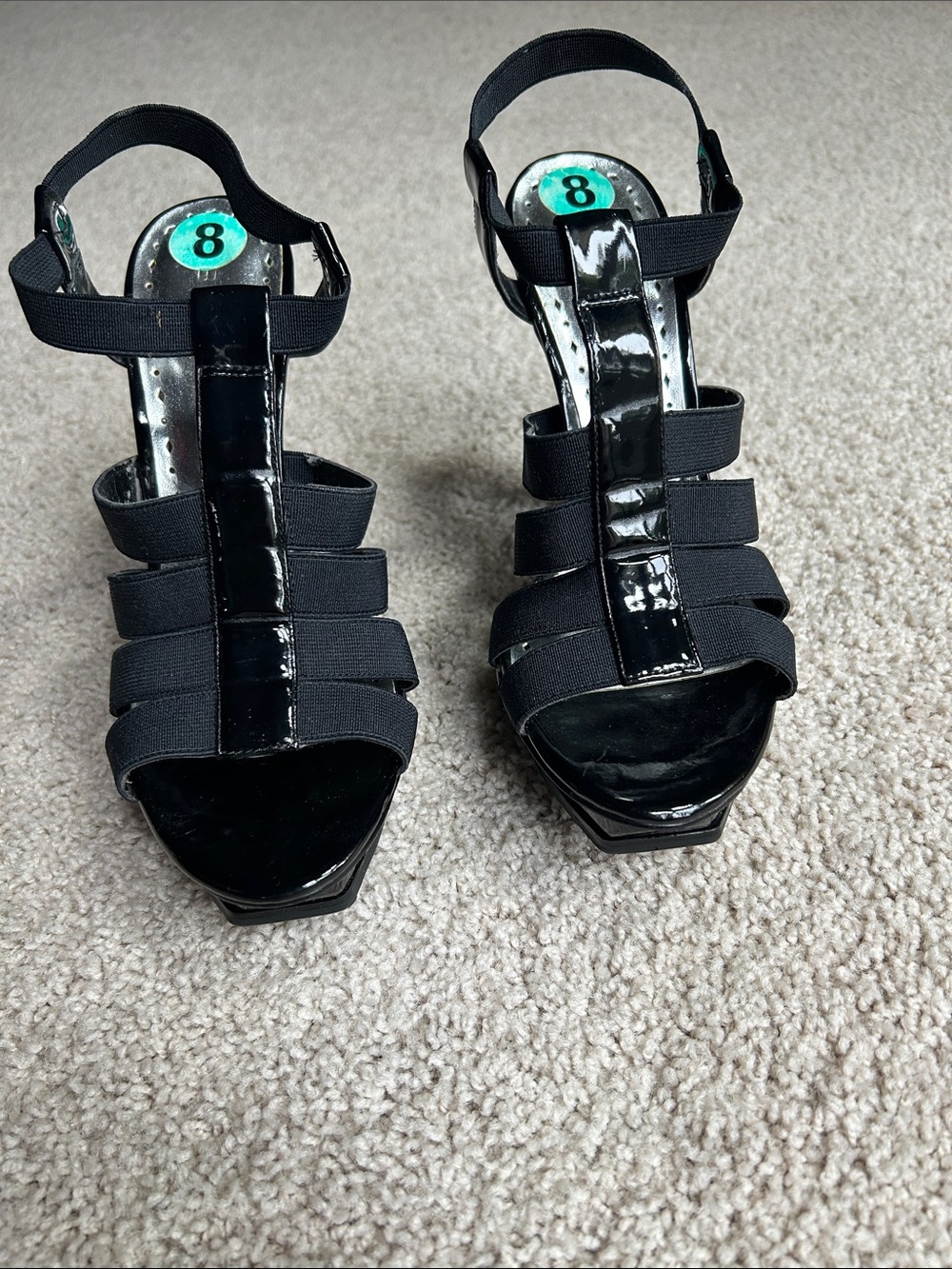 BCBGIRLS BLACK PLATFORM HEELS